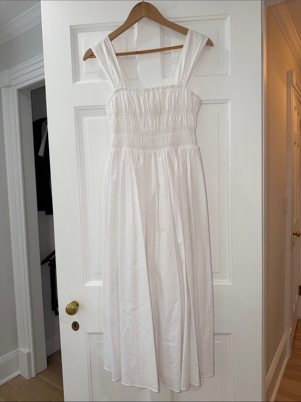 Staud White Smocked Dress Size Medium Worn Once